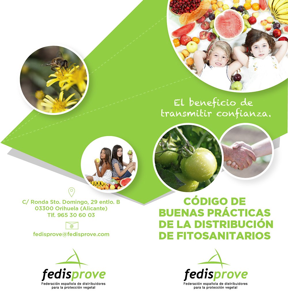 Portada del díptico del Código de Buenas Prácticas en la distribución de fitosanitarios