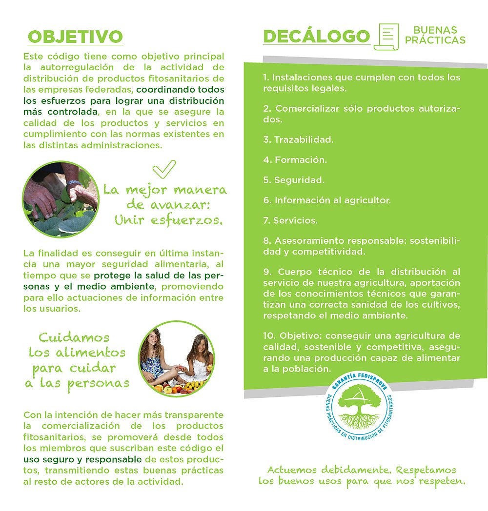 Díptico del Código de Buenas Prácticas, cara interior